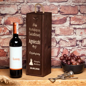 skrzynka na wino dla świadkowej